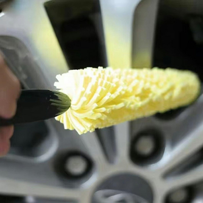 Furçë pastrimi rrotash DA60A, shkumë EVA, dorezë plastike, e verdhë