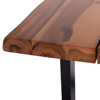 Tavolinë kopshti FRIGGO HM6297.01, dru akacie, 160x80x77 cm, këmbë metalike të zeza