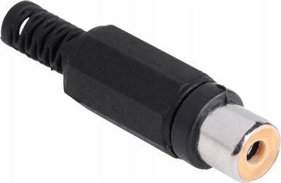 Konektor RCA Lechpol GNI0063A, prizë me saldim, i zi