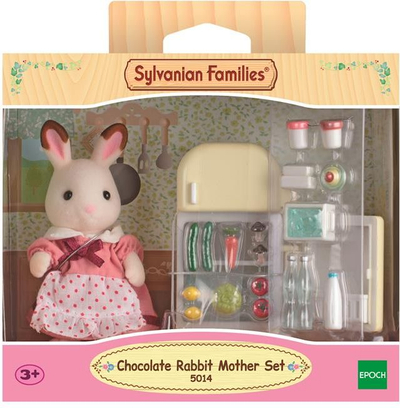 Set lodër Sylvanian Families Mami Lepurushe Chocolate Rabbit, figurinë lepurushe, frigorifer me gjerat e veta, shumëngjyrësh