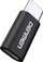 Adapter USB Type C në Micro USB Denmen DU11, alumini, i zi