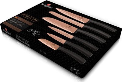 Set thikash kuzhine Berlinger Haus Metallic Line, 6 pjesë, çelik inox, rozë metalike me të zezë