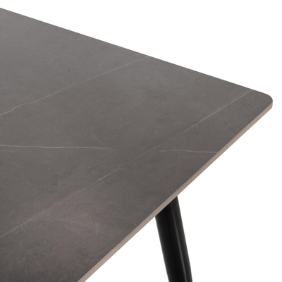 Tavolinë ngrënieje Tom 160x90x76Hcm (HM8588.01), gri/ zezë