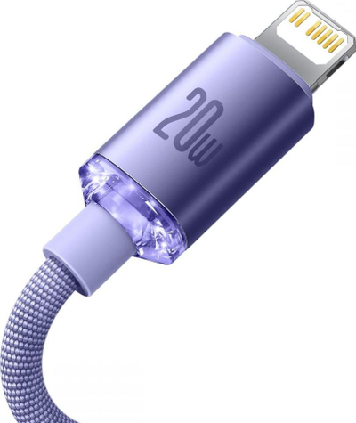 Kabull karikimi Baseus USB C në Lightning, 1.2 m, 2.4A, lejla
