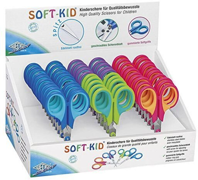 Gërshërë artizanale për fëmijë Wedo Soft-Kid, 11.5cm, majë e mprehtë, ngjyra të përziera