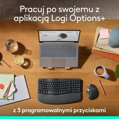 Maus wireless Logitech ERGO M575S, me trackball, i rehatshem, ngjyre grafit