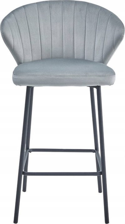 Stol bari Evolve Elegant, velur ergonomik, set me 2 copë, gri argjendtë