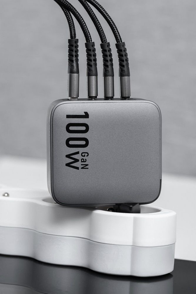 Karikues muri ForCell VT-46, GaN 100W, 3x USB-C 1x USB-A, gri