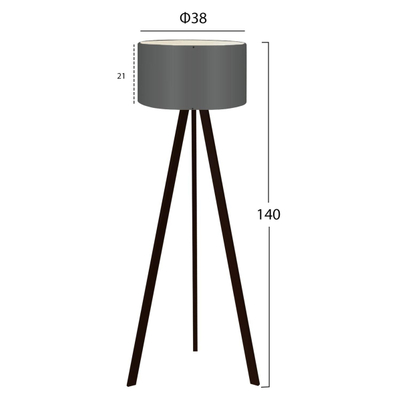 Llambë dyshemeje tripod kapak (HM7578.04), zezë/ gri