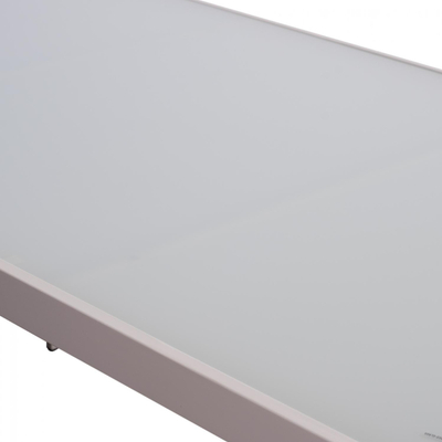 Tavolinë metalike + xham 150×90×75 cm,"HM5767.03", bardhë