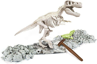 Set edukativ Clementoni Fossils T Rex 60889, skelet fosforeshent, për gërmim
