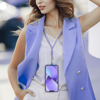 Rrip telefoni SWING Lanyard, rregullim gjatësie 165cm, i bardhë vjollcë