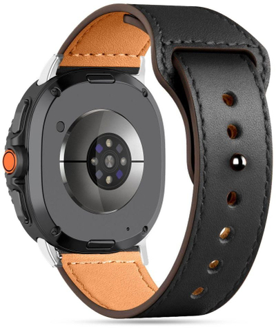 Rrip ore Tech-Protect Leatherfit për Samsung Galaxy Watch 40 44 46mm, lëkurë natyrale, i zi