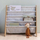 Raft librash për kalamaj 3 Sprouts Book Rack, pëlhurë e ricikluar, 62 x 25 x 61 cm, gri e hapur terrazzo