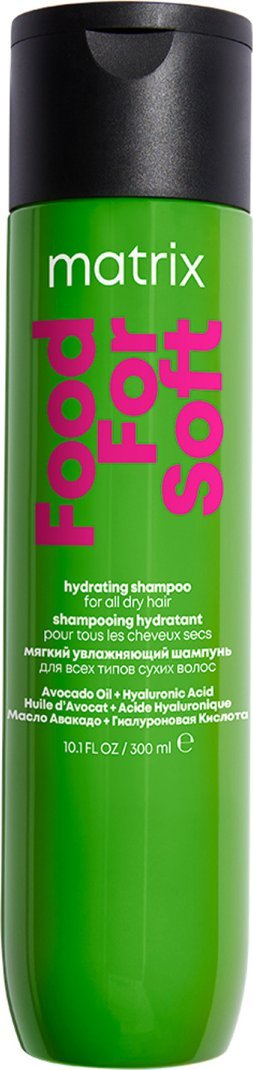 Shampo për flokë të thatë Matrix Food for Soft, me vaj avokado dhe acid hialuronik, 300 ml, transparente