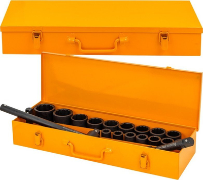 Set çelësash goditës Partner 3/4", 21 copë, 17-50mm, i zi