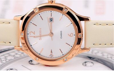 Orë për femra Casio Sheen hCA3443, bezhë