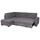 Këndi divan JADE HM3144.02L, me shtrat dopio, 252x159x84 cm, gri e errët