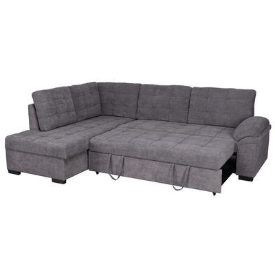 Këndi divan JADE HM3144.02L, me shtrat dopio, 252x159x84 cm, gri e errët