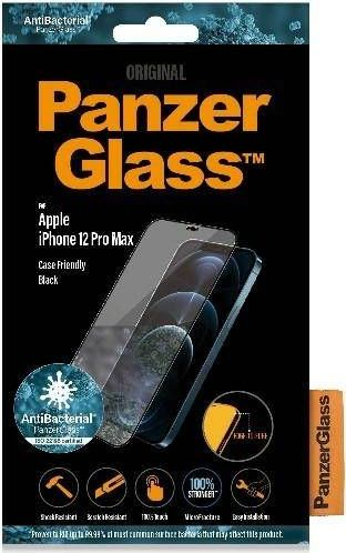 Mbrojtës ekrani PanzerGlass E2E për iPhone 12 Pro Max, antibakterial, me kornizë të zezë