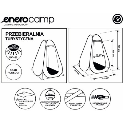 Çadër turistike Enero Camp Tourist, 110x110x190 cm, pa dysheme, jeshile