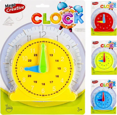 Orë edukative Mega Creative Educational Clock, me akrepa lëvizës, shumëngjyrëshe