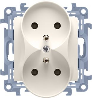 Prizë dyshe Kontakt Simon 10, 16A, 250V, krem