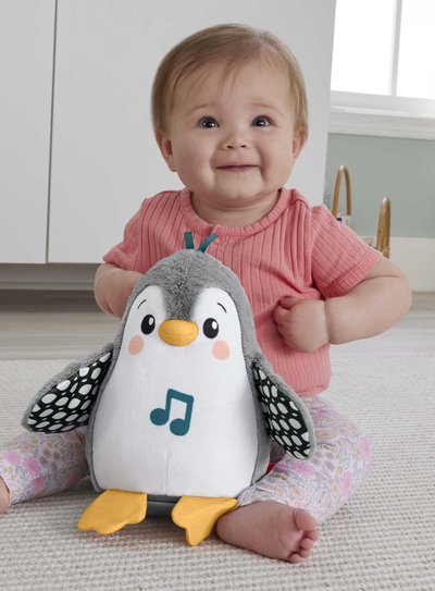Lodër muzikore Fisher Price Musical Penguin Wobbler HNC10, për foshnje, shumëngjyrëshe