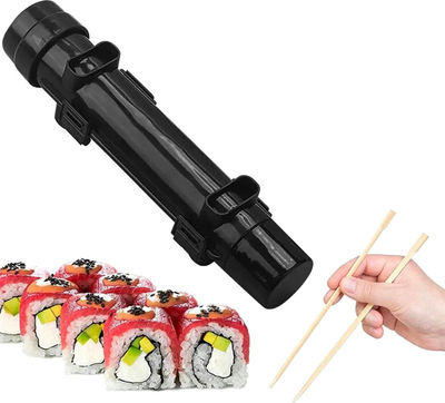 Set për bërje sushi, tub rrotullues, plastikë PP, i zi