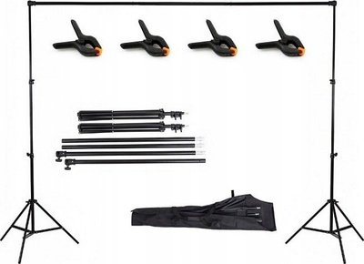 Set studio MASSA Atelier, stativ për sfond 210-304cm, 4 kapëse, me çantë