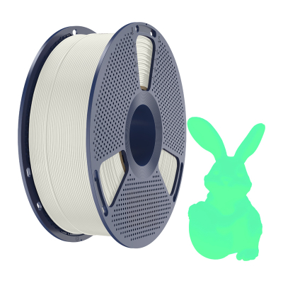 Filament 3D SUNLU PLA Glow In The Dark, 1.75mm, 1kg, i bardhë që shkëlqen jeshil
