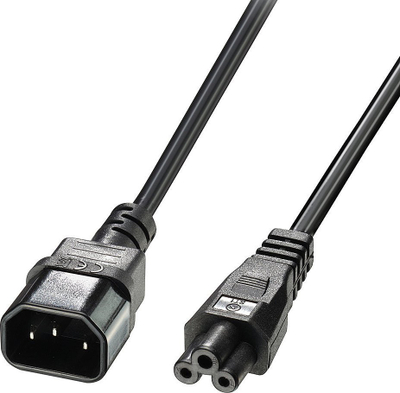 Kabllo rryme Lindy C5 në C14, 1m, pa plumb, e zezë