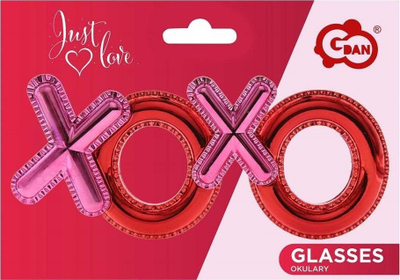 Syze party Godan XoXo, plastikë, për foto booth, rozë me të kuqe