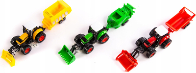 Traktor lodër me rimorkio, plastikë rezistente, rrota të mëdha, shumëngjyrëshe