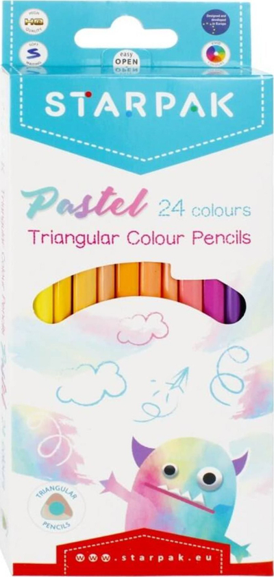 Lapsa me ngjyra Starpak Pencils TRI Pastel, set 24 copë, shumëngjyrëshe