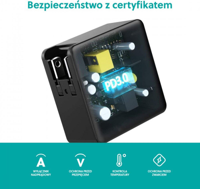Karikues muri ChoeTech Q4004, USB-C PD, 60W, i zi