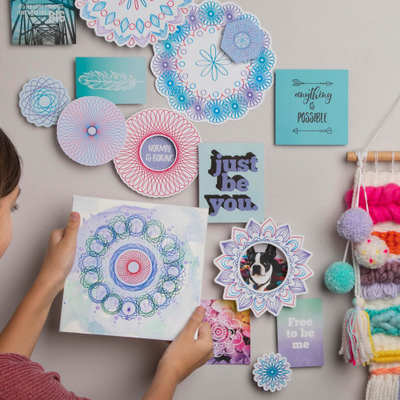 Set vizatimi Spirograph Mandala Maker, për mandala, formati A4, shumëngjyrësh