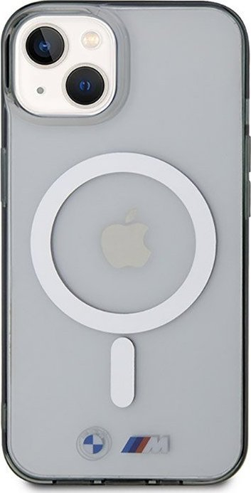 Mbështjellës telefoni BMW Silver Ring MagSafe, për iPhone 14 Plus, transparent