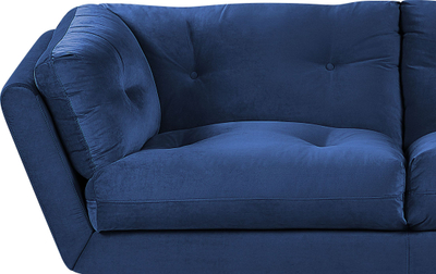 Kauç treshe Beliani Lenvik, velvet, këmbë metalike, blu