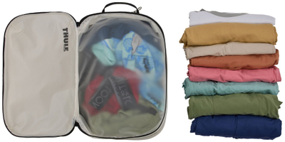 Qese organizuese Thule Clean Dirty Packing Cube, ndarje për rroba të pastra dhe të pista, material rezistent ndaj ujit, gri