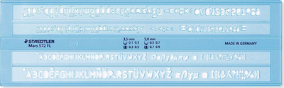Shabllon për lettering STAEDTLER Mars 572 FL, transparent, blu