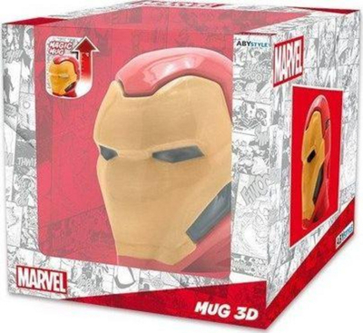 Gotë Marvel Iron Man 3D ABYstyle, 450 ml, e kuqe/ verdhë