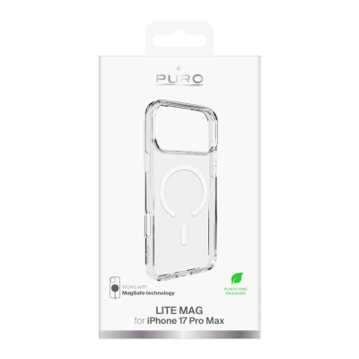 Mbulesë telefoni Puro PUIPC17P69LITEMAGTR për iPhone 17 Pro Max, me MagSafe, transparente me të bardhë