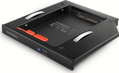 Kadi SSD HDD për laptop Axagon RSS-CD12, 2.5", SATA 6G, 12.7mm, i zi