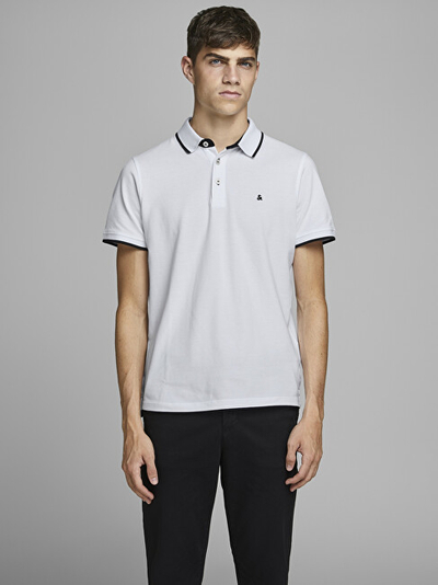 Maicë polo Jack&Jones JJEPAULOS Slim Fit, e bardhë