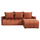 Divan krevati këndor Proton HM3272.09, velvet, 225x94x70cm, portokalli