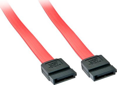 Kabllo SATA Lindy 33324, SATA në SATA, 0.5m, e kuqe