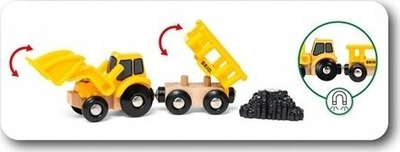 Set lodrash ndërtimi Brio Construction Vehicles, kamion e makina ndërtimi, 3+ vjeç, shumëngjyrësh