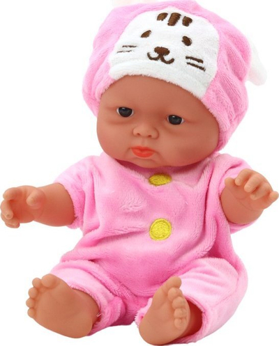 Kukull Baby Doll Leantoys, 21 cm, veshje rozë