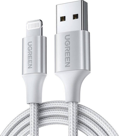 Kabllo USB Ugreen UGR1461, USB A me Lightning, 2m, ngjyrë argjend